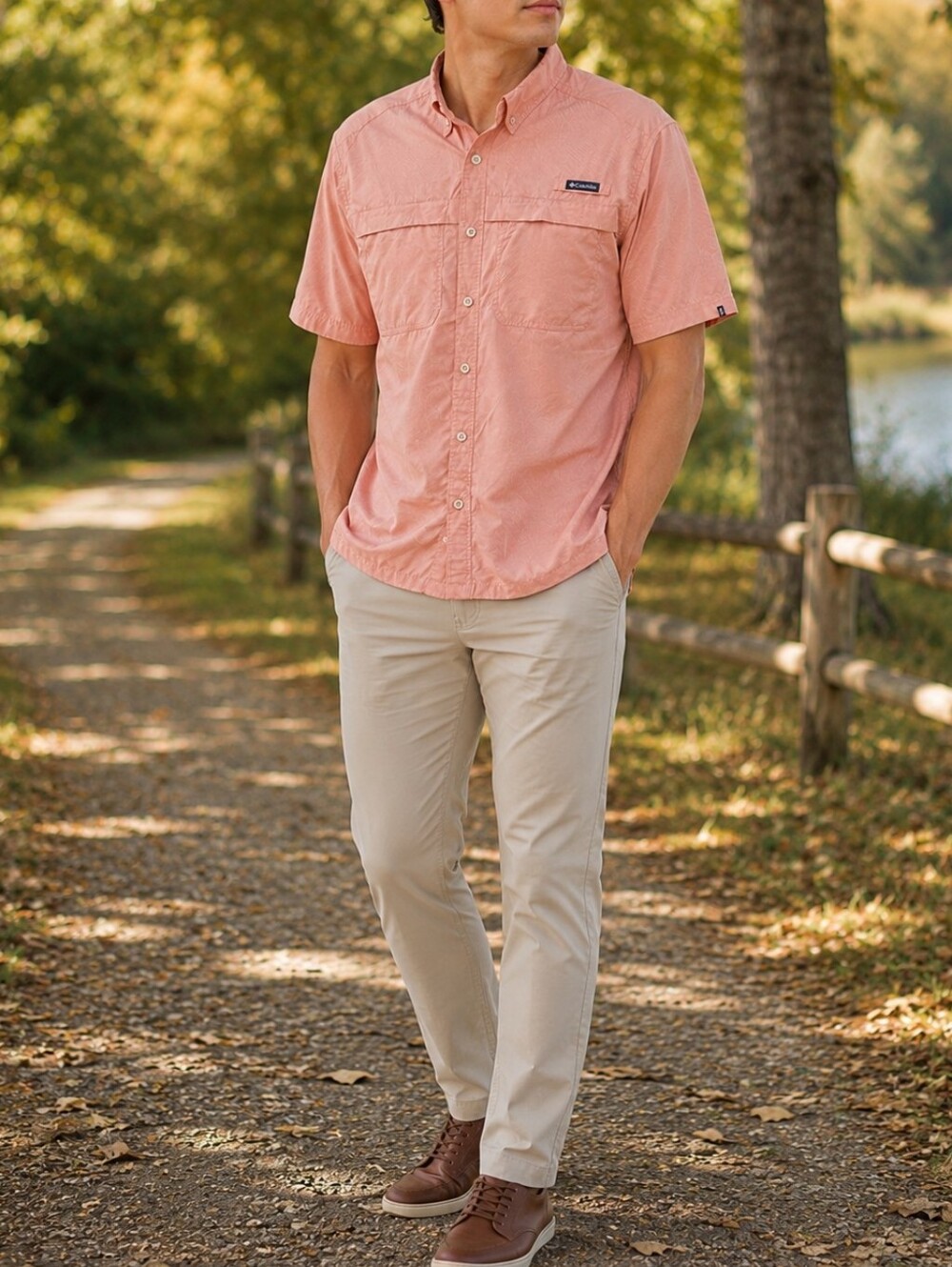 Eddie Bauer Men’s Short Sleeve Button-Up Polo Shirt | Lightweight Outdoor Casual